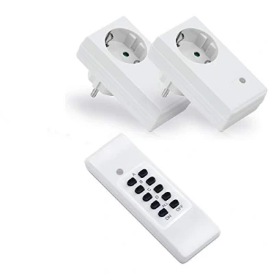 Abbildung von conecto Funksteckdosen Set (2x Funksteckdose, 1x Funkfernbedienung), Indoor, weiß