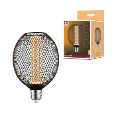 Abbildung von Paulmann 29087 Metallic Glow Edition Standard 230V LED Globe E27 Spiral 4,2W 200lm 110mm Schwarz Metall 1800K