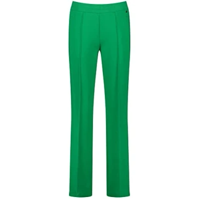 Abbildung von Gerry Weber Damen Jerseyhose Wide Leg mit Kontraststreifen unifarben reguläre Länge Vibrant Green 42