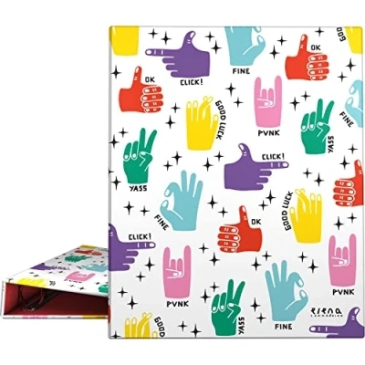 Abbildung von Grafoplás 88142643, Ringbuch A4, 4 Ringe gemischt 25 mm, Kollektion Elena Corredoira, Hands, FSC zertifiziert bunt