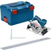 Abbildung von Bosch Professional Handkreissäge GKS, 55+ GCE mit Führungsschiene FSN 1400 in L BOXX 238