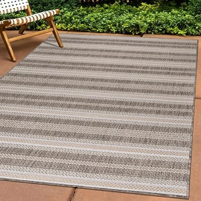 Abbildung von Carpettex Outdoor Teppich Wetterfest 80x150 cm Läufer, Sisal Optik, Beige Ideal für Balkon, Garten, Terrasse und als Küchenläufer In&amp;Out Waschbar, Flachgewebe, Pflegeleicht, Vintage Design