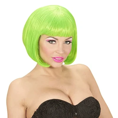 Abbildung von Widmann S.r.l. Kostüm Perücke Damen Bob &#039;Valentina&#039; 74976, Neon Grün