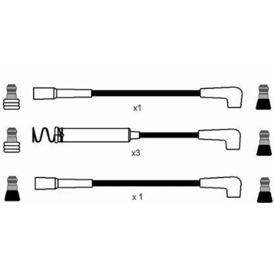 Abbildung von NGK 0825 Zündkabelsatz 5 OPEL: Ascona C Limousine, Kadett E Cabrio, CC