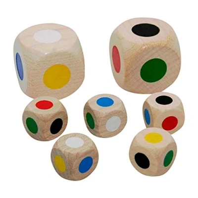 Abbildung von GICO Spielesammlung Farbwürfel Set aus Holz 2 x 30mm,5 x16 mm