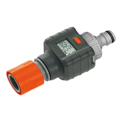 Abbildung von Gardena Wassermengenzähler: Praktischer Wasserzähler zur Anbringung am Wasserhahn oder Verbrauchsgerät, Kontrolle des Wasserverbrauchs, mit übersichtlichem Display, batteriebetrieben (8188 20)