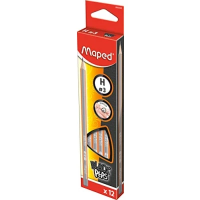Abbildung von Maped 12x ergonomischer Drei Kant Bleistift BLACK&#039;PEPS aus FSC 100% zertifiziertem Holz H hart