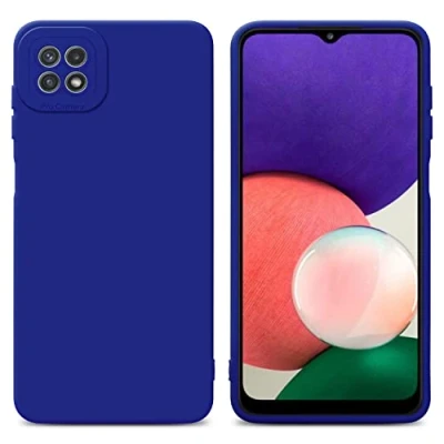 Abbildung von Cadorabo Hülle kompatibel mit Samsung Galaxy A22 5G Schutzhülle TPU Silikon Case Liquid Design Kameraschutz Slim Kratzfest Weiche Gummi Rundumschutz für in Blau