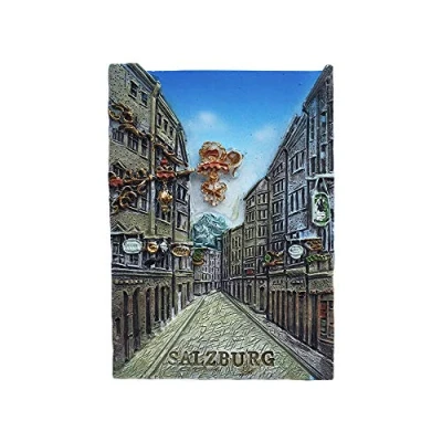 Abbildung von 3D Salzburg Österreich Kühlschrankmagnet Souvenir Handgemachte Harz Handwerk, Sammlung Geschenk Magnetische Aufkleber Home Küche Dekoration