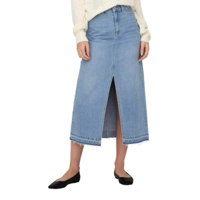 Abbildung von JDY Jdybella LONG Skirt Jeansrock, Damen, Größe: XS, Light blue