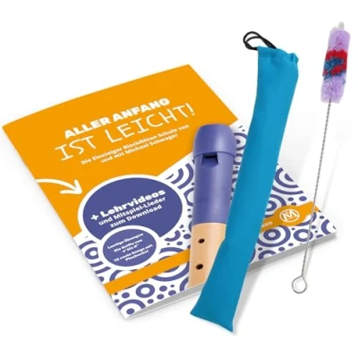 Abbildung von Classic Cantabile Zubehörset Sopranblockflöte mit Wollwischer, Tasche und Schule