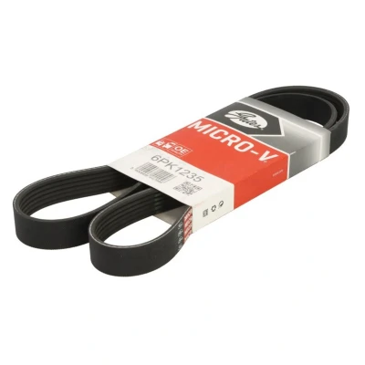 Abbildung von GATES 6PK1235 Keilrippenriemen 1232 6 Polyester, EPDM (Ethylen Propylen Dien Kautschuk) KIA: Rio 4 Schrägheck, Stonic Schrägheck