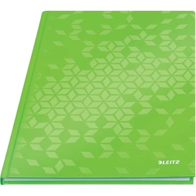 Abbildung von Leitz WOW Notizbuch in A4 Format mit 80 Blatt, Liniert, Elfenbeinfarbiges Papier (90 g/m2), Fester Einband, Grün, 46251054
