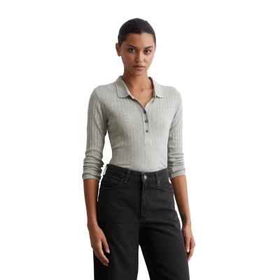 Abbildung von Marc O&#039;Polo Regular AUS Poloshirt, Damen, Größe: XL, Mid stone melange