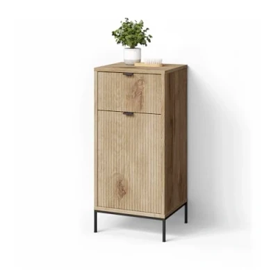 Abbildung von Livinity® Midischrank ATERNO, Viking Oak, 40 x 87 cm mit Tür und Schublade