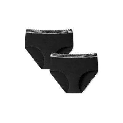 Abbildung von Schiesser Period Panty 2 PACK Menstruationsunterwäsche, Damen, Größe: 34/36, Schwarz