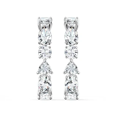 Abbildung von Swarovski Tennis Ohrringe silvercoloured, Damen, Größe: One Size, Silver coloured
