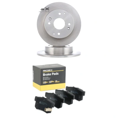 Abbildung von RIDEX 3405B2166 Bremsscheiben und beläge Hinterachse voll mit akustischer Verschleißwarnung HONDA: CIVIC 6 Hatchback