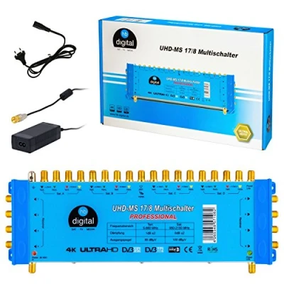 Abbildung von Multischalter pmse 17/8 HB DIGITAL 4X SAT bis 8 x Teilnehmer/Receiver für Full HDTV 3D 4K UHD mit Netzteil