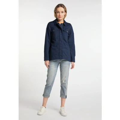 Abbildung von DREIMASTER Vintage Damen Feldjacke S / Marine 100% Baumwolle