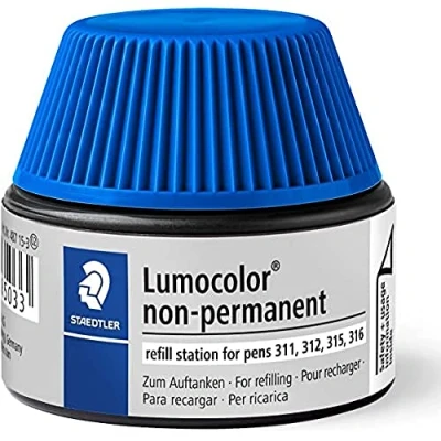 Abbildung von STAEDTLER 487 15 Lumocolor non permanent Universalstift Nachfüllstation für 311/312/315/316, 20x Nachfüllen, blau