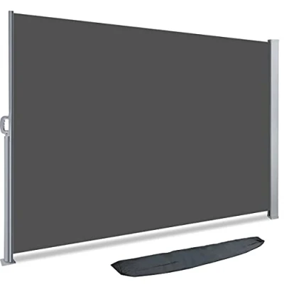 Abbildung von VOUNOT Seitenmarkise Ausziehbar für Balkon, Garten und Terrasse, Sichtschutz, Windschutz, Wasserdicht, Sonnenschutz, 140 x 300 cm, Grau