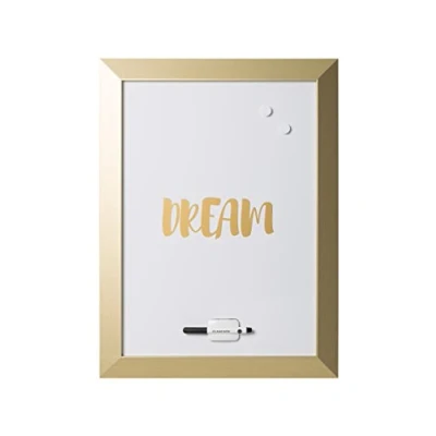 Abbildung von Bi Office, Whiteboard Kamashi &quot;Dream&quot;, magnetisch, trocken abwischbar, Gold MDF Rahmen, 45x60cm
