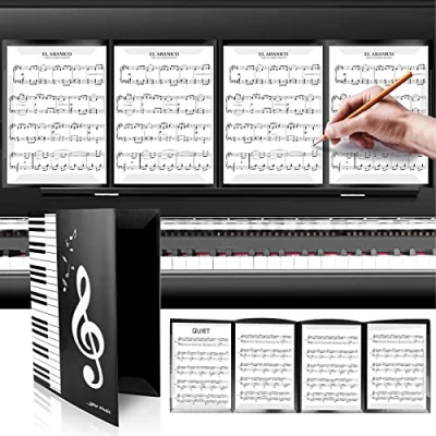Abbildung von Molbory 6 Seitig Notenordner, Aufklappbar Notenmappe Faltbar Musikordner, für Notenblätter beim Spielen A4 Größe, Musik Tabelle Datei Ordner, Kunststoff Konzert Chorfolder Musiker, Band