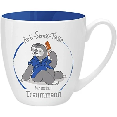 Abbildung von GRUSS &amp; CO Anti Stress Tasse Motiv &quot;Traummann&quot; mit Spruch, 45 cl, New Bone China Geschenk für Ihn 45512