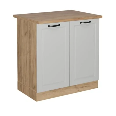 Abbildung von Vicco Spülenunterschrank R Line, Weiß Landhaus, 80 cm, AP Eiche