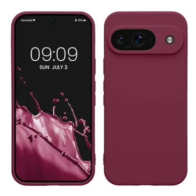 Abbildung von kwmobile Handyhülle kompatibel mit Google Pixel 9 Hülle Handy Case aus weichem Silikon in Magenta Lila