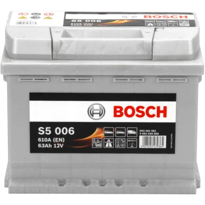 Abbildung von BOSCH S5 0 092 S50 060 Batterie 12V 63Ah 610A B13 CHEVROLET: Corvette C6 Coupe, JEEP: Compass, ALFA ROMEO: GT