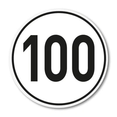Abbildung von 100 km/h Aufkleber I Größe Ø 20 cm Geschwindigkeitsaufkleber kfz_758