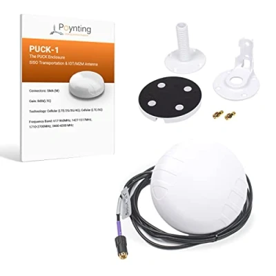 Abbildung von Poynting Puck 1 SISO Transport &amp; M2M/IOT Antenne 5G 4G LTE CBRS 617 4200 MHz Weiß