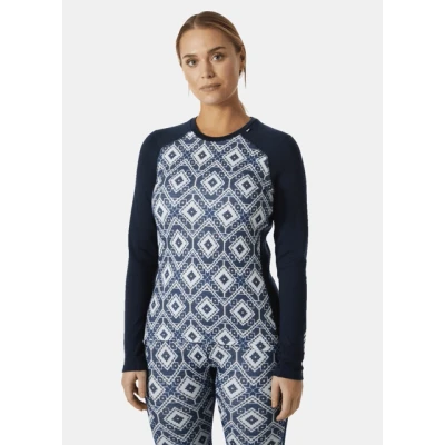 Abbildung von Helly Hansen Damen W Lifa Merino Midw Gra Crew, Marineblau, L