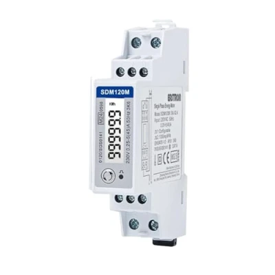 Abbildung von EASTRON SDM120 Stromverbrauchsmesser einphasig Modbus RS485 RTU Stromzähler Hutschiene, 45A kWh Netz, 2 Impulsausgangszähler Wechselstromzähler LCD Display MID geeichtes Strommessgerät