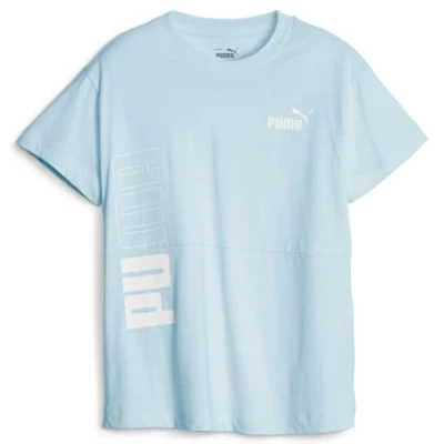 Abbildung von PUMA Mädchen Power Colorblock Tee G Hemd, Eisblau, 128