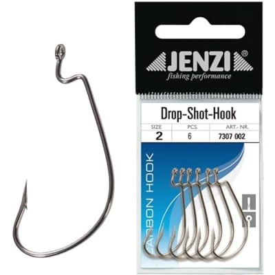 Abbildung von JENZI Drop Shot Haken Typ Circel Größe 2 Titan,mittellanger Schenkel