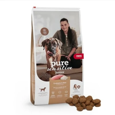 Abbildung von MERA pure sensitive Junior mit Truthahn &amp; Reis (4kg), leicht verdauliches Welpenfutter für junge Hunde großer Rassen ab dem 6. Monat