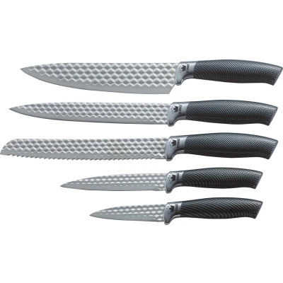 Abbildung von KING Messerblock &quot;Carbon Diamond&quot;, 6 tlg., Klingen mit Rautenstruktur