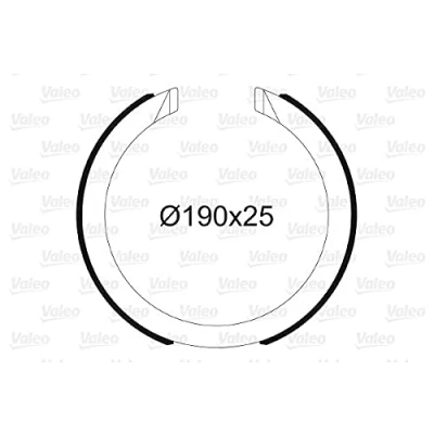 Abbildung von VALEO 564197 Handbremsbeläge Hinterachse ohne Radbremszylinder MAZDA: CX 7, 9, SSANGYONG: Rexton W