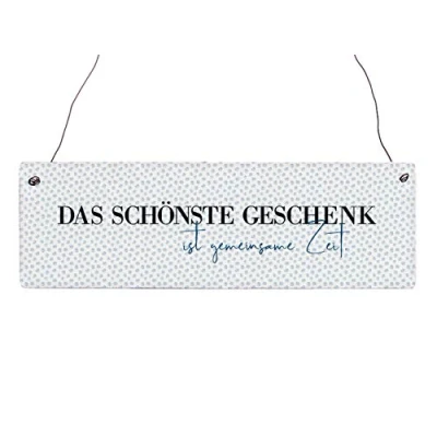 Abbildung von Interluxe Holzschild Shabby DAS SCHÖNSTE Geschenk IST GEMEINSAME Zeit Schild mit Spruch Dekoration