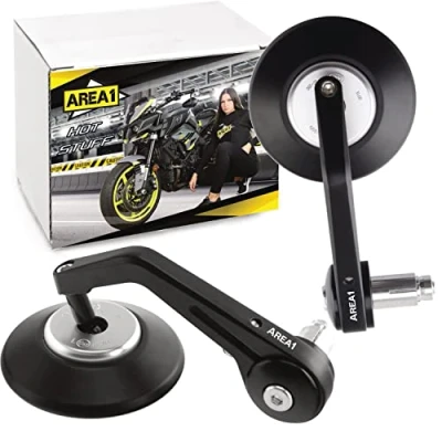 Abbildung von Area1 Motorrad Spiegel Lenkerendenspiegel CNC kompatibel mit Supermoto 125DD / Enduro (V52)