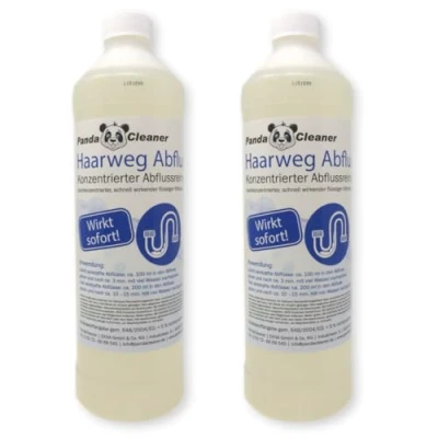 Abbildung von PandaCleaner Haar Weg Abflussreiniger Abflussfrei Rohrfrei Rohrreiniger (Spar Set, [2 St. 1000ml Flaschen 2000ml)