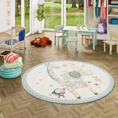 Abbildung von Kinderteppich Kinder Teppich Maui Kids Safari Tiere Bunt Rund, Pergamon, Höhe: 13 mm