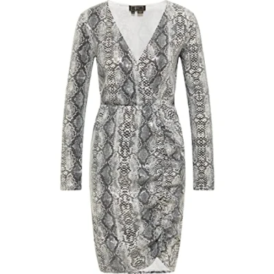 Abbildung von faina Damen Abendkleid mit Pailletten naemi Kleid, Grau, L