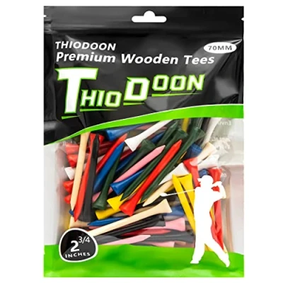 Abbildung von THIODOON Golf Tees Zubehör Lignum 100% Bambus Mehrfarben 100 Stück 54mm 70mm 83mm Auswahl langlebiger ökologischer Mehrere Farben Hohe reduzieren die seitliche Drehung und Reibung