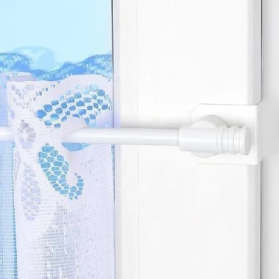 Abbildung von Gardinenstange &quot;Basic&quot; Klick fix, weiß, dekondo, ausziehbar, Fensterhaken klemmbar. Einklicken der Gardinenstange, inkl. für einen Klemmbereich von 15 20 mm