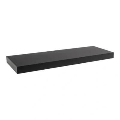 Abbildung von Velano Regalbrett, Wandregal, Regalboden, Schweberegal, Hängeregal, Regalsysteme 1 Stück, 59.5x23.5 cm, Schwarz Regale für Küche, Badezimmer, Wohnzimmer, Schlafzimmer FS
