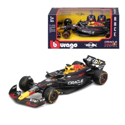 Abbildung von Bburago Formel 1 Oracle Red Bull Racing RB20 (2024): Modellauto im Maßstab 1:43, von Fahrer #1 Max Verstappen, Window Box, 12,5 cm, schwarz (18 38097V)
